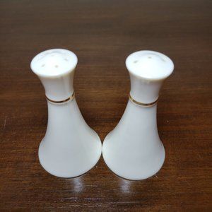Vintage Lenox Salt and Pepper Shakers with a Gold Band 3.5"